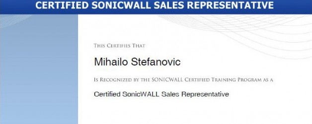 Nova SonicWALL sertifikacija
